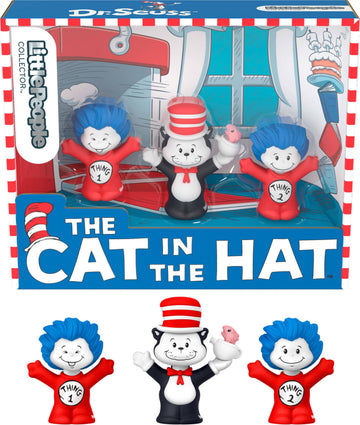 Little People Collector Dr. Seuss the Cat in the Hat Book Special Edition Set for Fans, 3 Figures in a Display Package