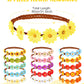 Chengu Retro Flower Sunglasses Daisy Flower Headbands Set Groovy Party Decorations Hippie Party Favors (Bright Style, 32 Pieces)