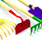 Justforkids Kids Garden Tool Set Toy, Rake, Spade, Hoe And Leaf Rake, Reduced Size , Made Of Sturdy Steel Heads And Real Wood Handle, 4-Piece, Multicolored, 5Yr+