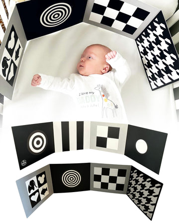 Samuel Sensory Supersized Black & White Sensory Board - 100cm Tummy Time Toy for Babies 0-3 Months, Thick Paper, Model A1