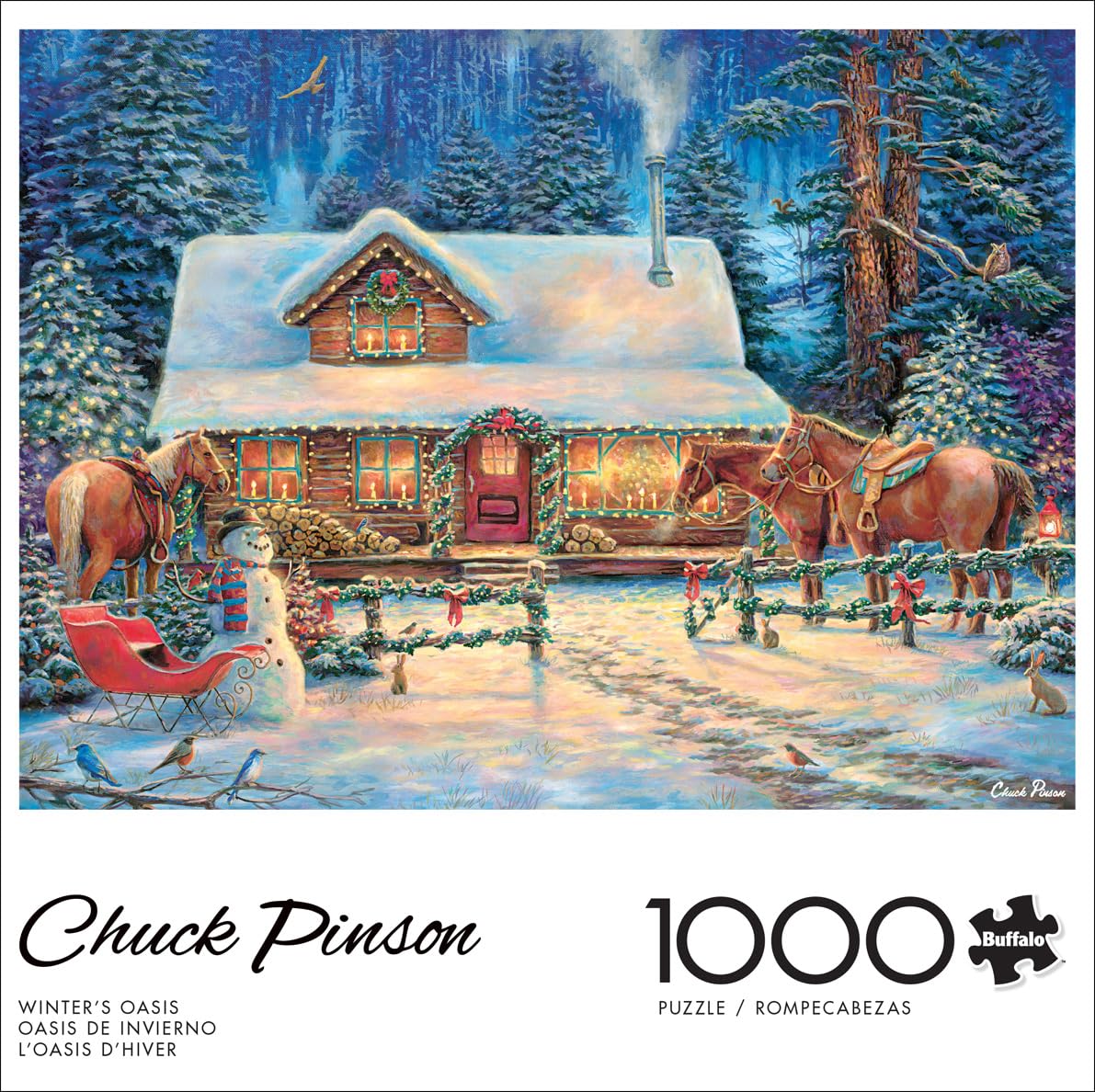 Buffalo Games - Chuck Pinson - Winter'S Oasis - 1000 Piece Jigsaw Puzzle For Adults -Challenging Puzzle Perfect For Game Nights - Finished Size Is 26.75 X 19.75