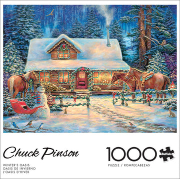 Buffalo Games - Chuck Pinson - Winter'S Oasis - 1000 Piece Jigsaw Puzzle For Adults -Challenging Puzzle Perfect For Game Nights - Finished Size Is 26.75 X 19.75