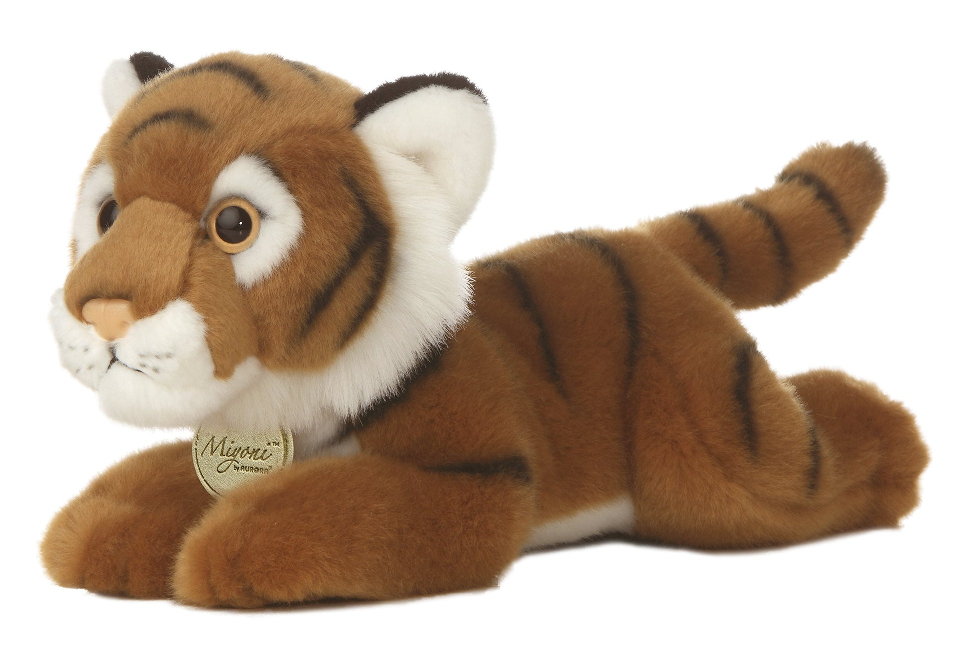 Aurora® Realistic Miyoni® Bengal Tiger Stuffed Animal - Lifelike Detail - Cherished Companionship - Orange 11 Inches