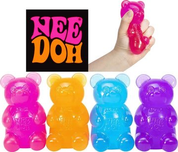 Schylling Nee Doh Gummy Bear...Groovy, Squishy, Squeezy, Stretchy Stress Fidget Gummy Bears Gift Set Bundle with Storage Bag - 3