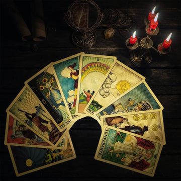 Smoostart 78 Tarot Cards With Guidebook, Pvc Waterproof Anti-Wrinkle Luxury Gold Foil Classic Tarot Cards Deck With Exquisite Bo