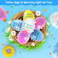 2024 Terramus Easter Eggs Toys, 6-Pack Spinning Tops, Led Light Up Toys, Lighting & Singing Party Favors Easter Basket Stuffers,