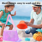 Uttpll Mesh Beach Bag For Kids Quick Dry Beach Accessories Vacation Trip Baby Toddler Seashell Collecting Colorful Net Tote For