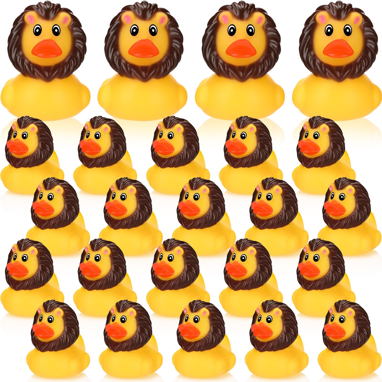 Jexine 24 Pieces Rubber Ducks 4 Styles Assorted Rubber Fun and Adorable Gifts Birthday Party Supplies Bathtub Floating Ducking R