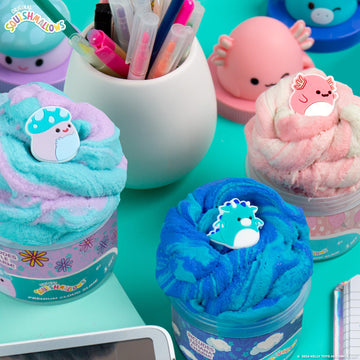 Original Squishmallows Premium Cloud Slime, 3-Pack, 9 Slime Add Ins, 8 Oz. Fluffy Slimes, Slime For Kids, Bulk Slime, Great 6 Year Old Toys & Party Favors, Super Soft Sludge Toy