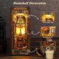 Spobot Book Nook Kit Diy Bookshelf Decor Kit With Led Light 3D Booknook Wooden Puzzle Bookend Stand Miniature Dollhouse Kit Gift