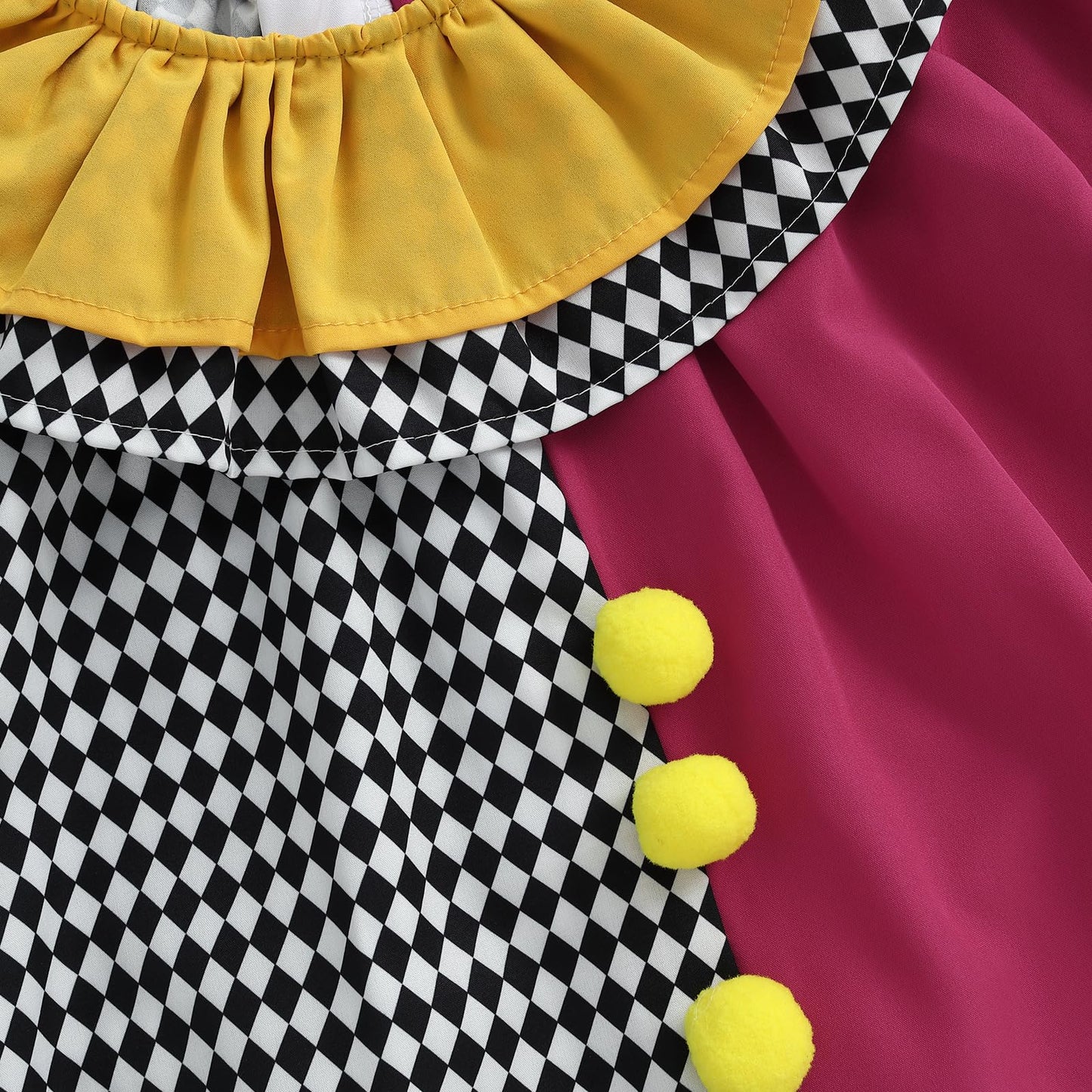 Thorn Tree Toddler Halloween Outfits Baby Boy Girl Clown Costume Contrast Color Long Sleeve Jumpsuit Hat Smocked Outfits (Black,