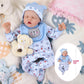 JIZHI 17-Inch Reborn Baby Doll, Realistic Soft Body Vinyl Boy with Feeding Kit, Gift Box, Ideal for Kids Age 3+