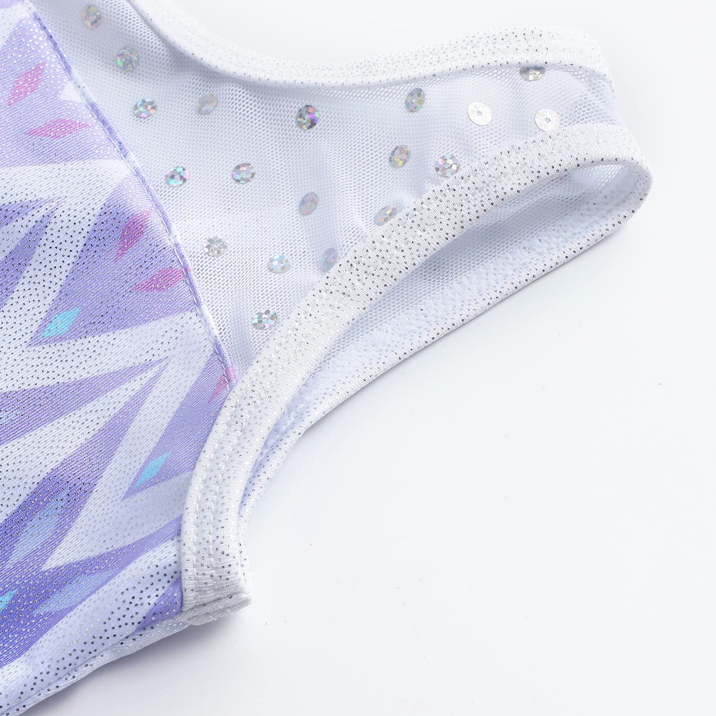 Eqsjiu Skirted Leotards With Skirt For Girls Gymnastics Purple Snow 7-8 7/8 Years Old White Purple Gradient Tulle Dress Little G