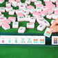 Arrowbash American Mahjong Set - 160 Hand Carved Tiles, 1.2" Size, Pink, Model TEA-Arrowbash-3136 for Social Parties and Gifts