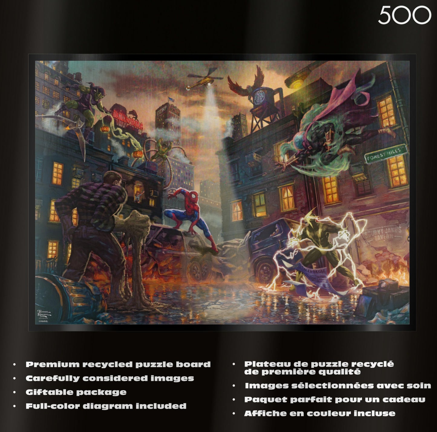 Ceaco 500 Piece Jigsaw Puzzle - Spider-Man vs. The Sinister Six - 21.25 x 15 in - Paper Material - Perfect for Game Nights