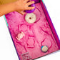 Slimysand Sweet Treats, 2 Pounds Of Slimysand In 5 Colors (Pink Glitter, White Glitter, And Pink, Blue And Purple), 6 3D Molds & Reusable Box For Play. Super Stretchy & Moldable Cloud Slime!