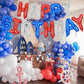 Toniful Happy Birthday Balloons Banner 16 Inch Mylar Letters Birthday Sign Banner Balloon Bunting Reusable For Patriotic Party S