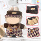 17cm Doll Clothes Labubu Clothes for 6.7inch(17cm) Dolls enhanced Doll Outfit with Hat and Accessories(Clothes Only) (Brown Purple)