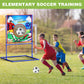 VATOS 2 in 1 Football Toss Target Games and Soccer Toy for Kids  tossing Target Double-Sided Goal with 2 Inflatable Footballs & 2 Soccer Balls  Indoor Outdoor Back to School Activity Toy Gift