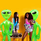 Haconba 4 Pack 67 Inch Giant Inflatable Alien Green Blow Up Alien Jumbo Inflatable Aliens for Alien Theme Party Halloween Home D
