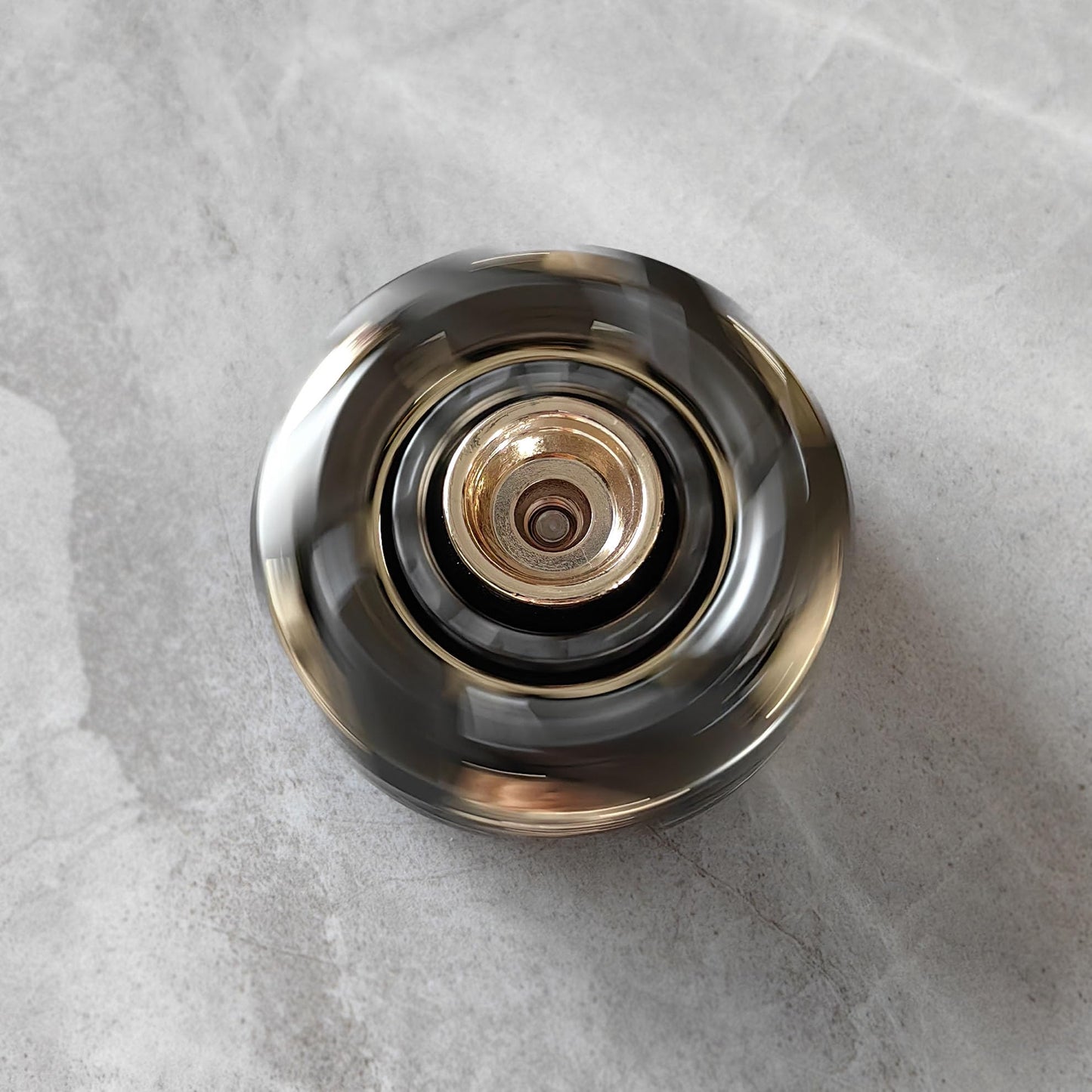 T-Conceal EDC Fidget Sliders Open protective covering Spinning TopFidget Toys Stress Relief for mature-themeds Magnetic Metal (Gray Gold)