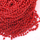 Mardi Gras Beads 33 inch 7mm, 12 Dozen, 144 Pieces, Red Necklaces with Doubloon
