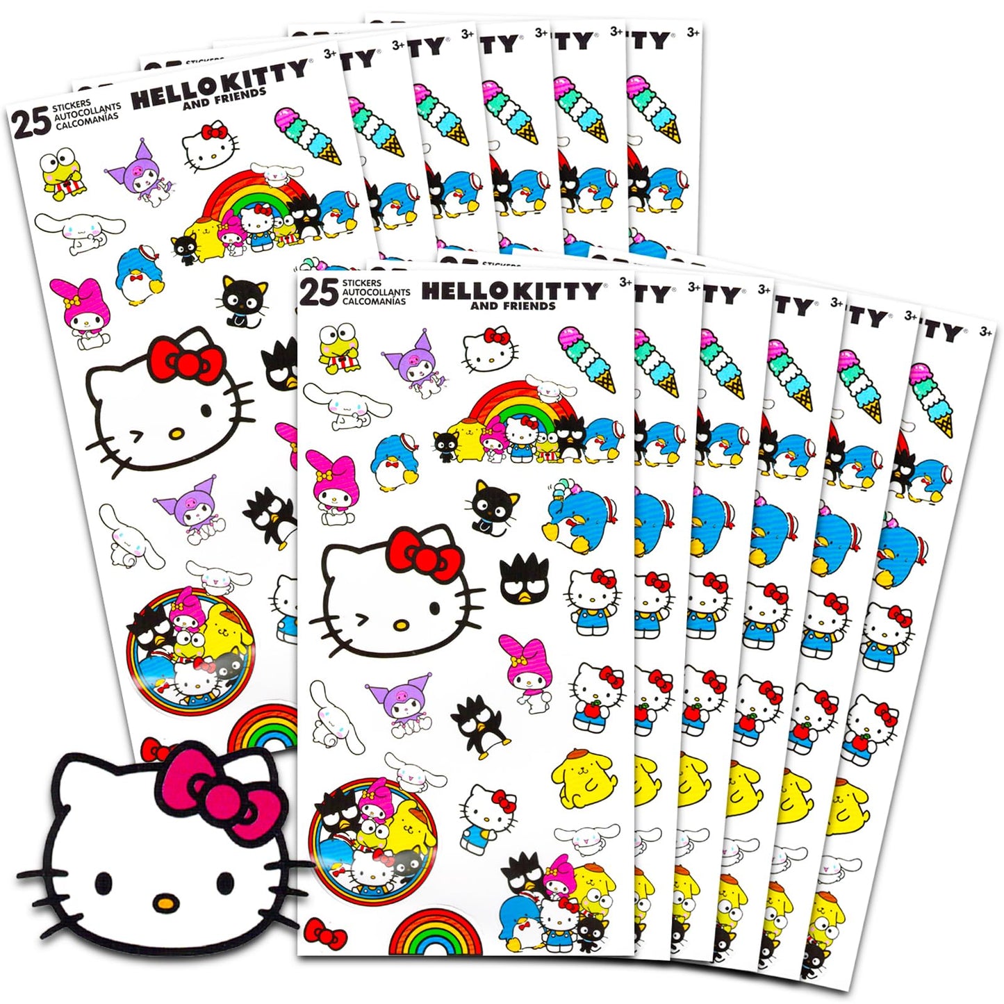 Hello Kitty Party Favors for Boys & Girls Bundle ~ 12 Pack Hello Kitty Sticker Sheets for Kids Birthday Party Goodie Bags | Hell