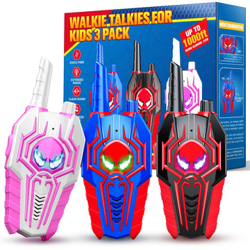 Walkie Talkies Toys For Boys Girls: 3 Pack Kids Walkie Talkies Easter Birthday Gifts For 3 4 5 6 7 8 9 10 Year Old Boys Girl Tod