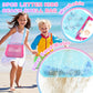 3Pcs Kids Letter Beach Shell Bag, Seashell Mesh Zipper Beach Pouch, Shell Collecting Bag for Holding Shells with Adjustable Stra