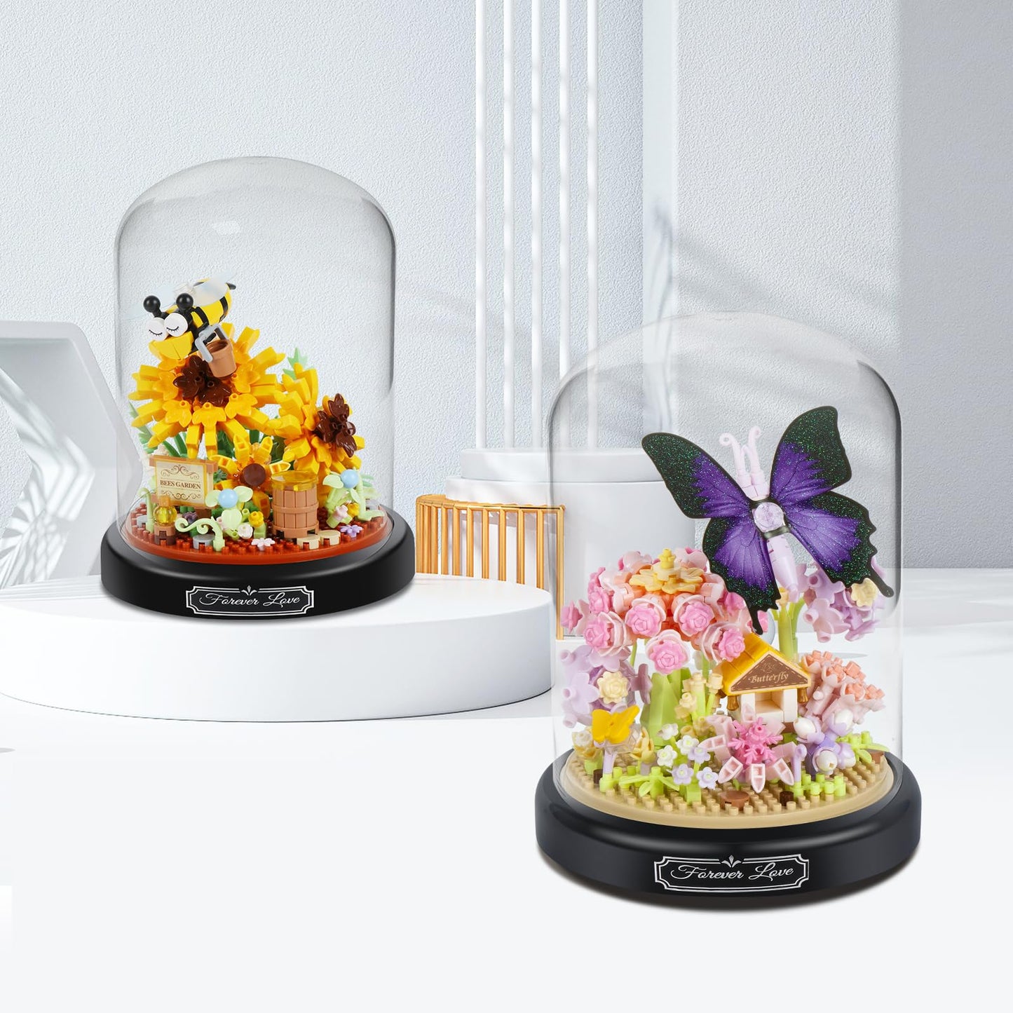 ZQJKLE Sunflower Bee Bouquet Building Block Set, 548 PCS, Medium, Yellow, Acrylonitrile Butadiene Styrene, Model P2280