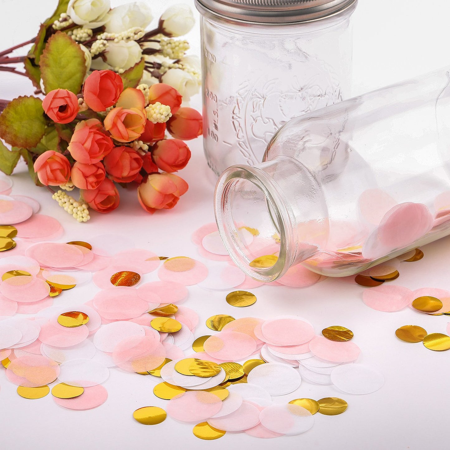 Whaline Round Tissue Confetti 6000 Pcs Paper Table Wedding Confetti Dots for Christmas, Wedding,Birthday Party,Baby Shower,Valen