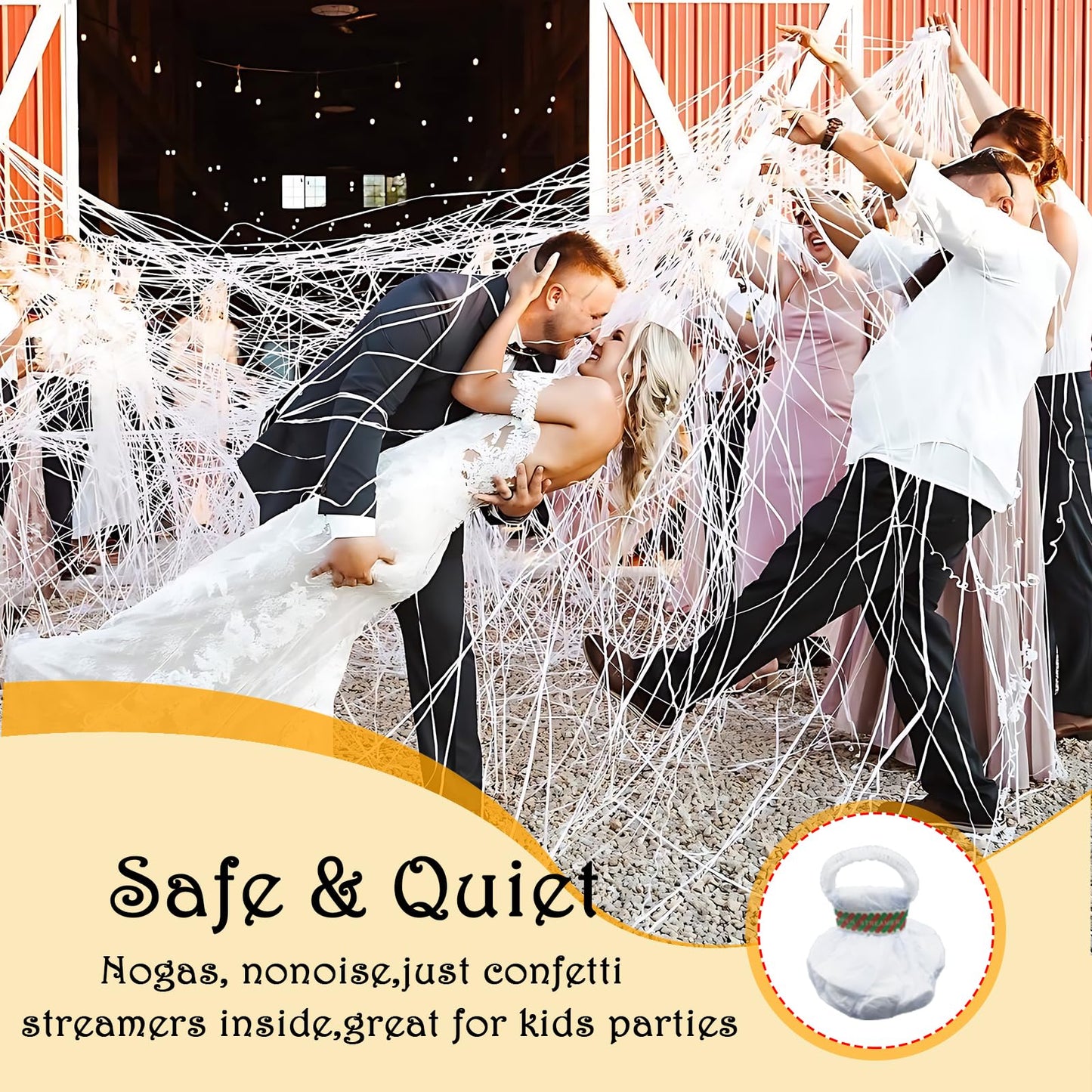 12 Pack Streamer Poppers, No Mess Confetti Poppers,No Mess Streamers Easy to Clean Handheld Streamer Cannon,Ideal for Celebratio