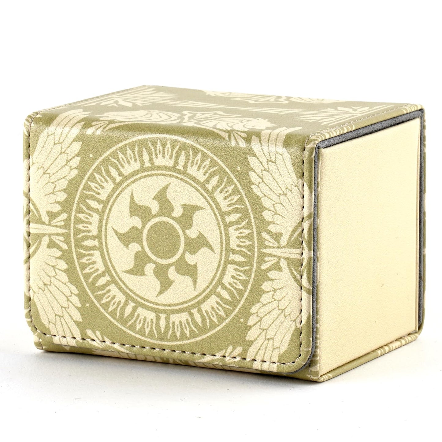 Deck Box for MTG Cards  Trading Commander Deck Case Holds 120+ Sleeved Cards  PU Leather Magnetic Collectible Card Storage Box Fits for TCG Magic Card (Yellow)