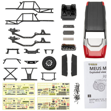 MEUS RACING SCX24 Body Shell 5.2in ABS+Nylon for 1/24 Axial Bronco JLU B-17 C10 - Red