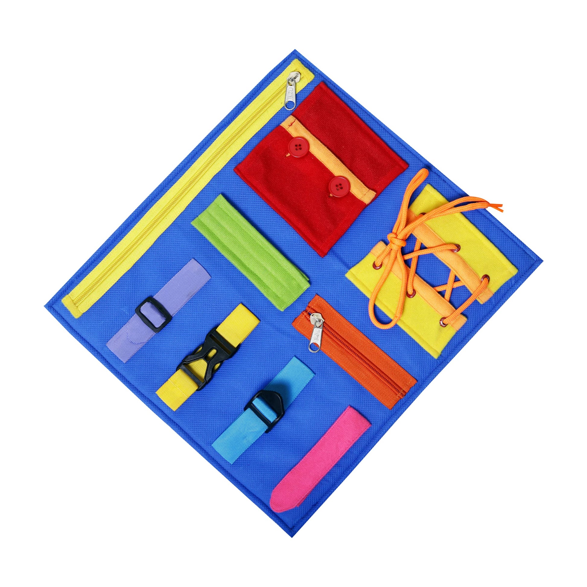 Toodles Learnings Zipping & Unzipping Skill Development | Learning Bag With Buckles | Zippers & Snaps | Develop Fine Motor Skill