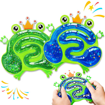 2PCS Sensory Glitter Leap Frog Fidget Toys for Kids, Toddlers & Classroom, ADHD & Autism Sensory Products, Birthday Gift for Boy