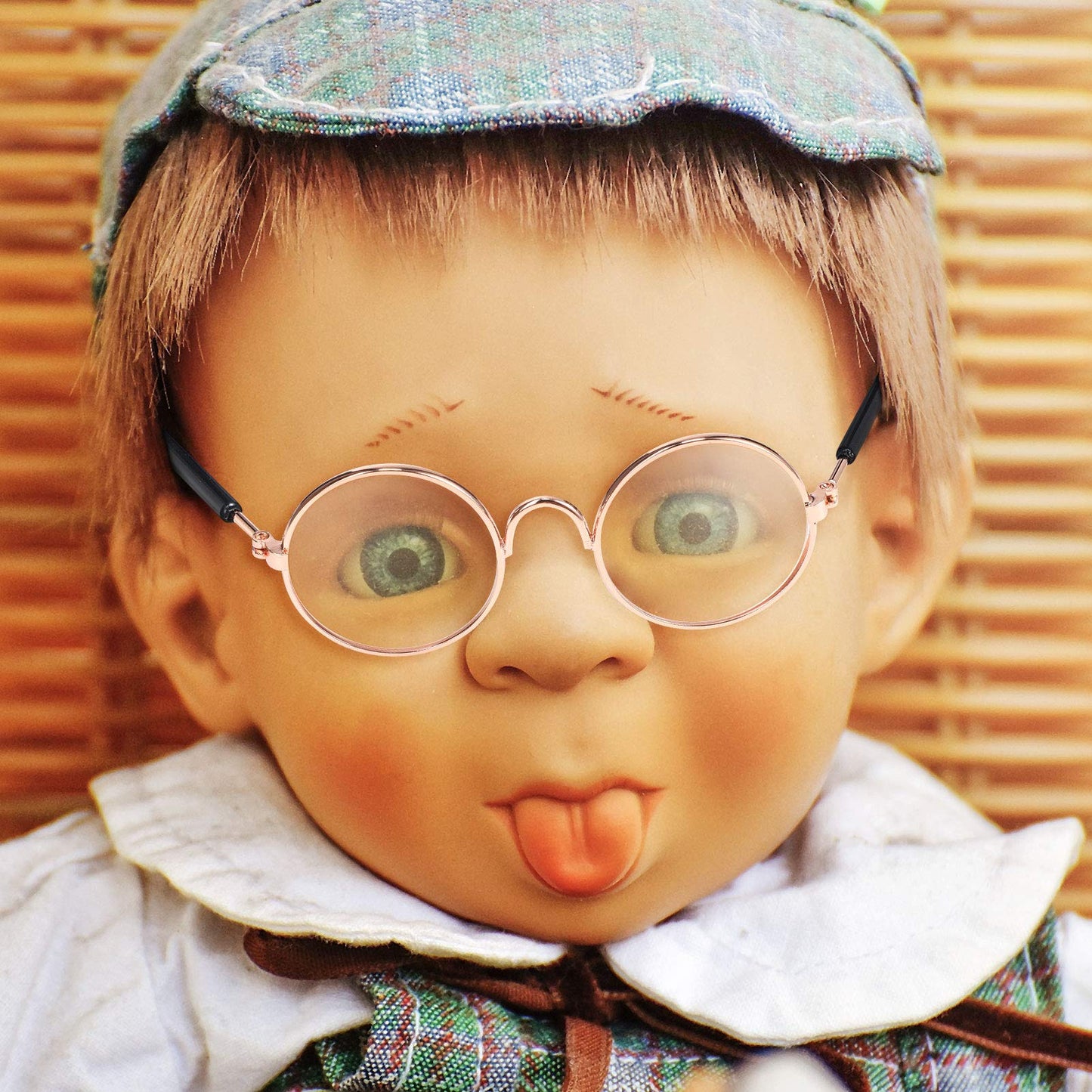 3 Pairs Doll Glasses Metal Wire Rim Clear Lens Eyewear Fabric Doll Dress Up Eyeglasses Mini Dolls Costume Accessories For 18 Inc