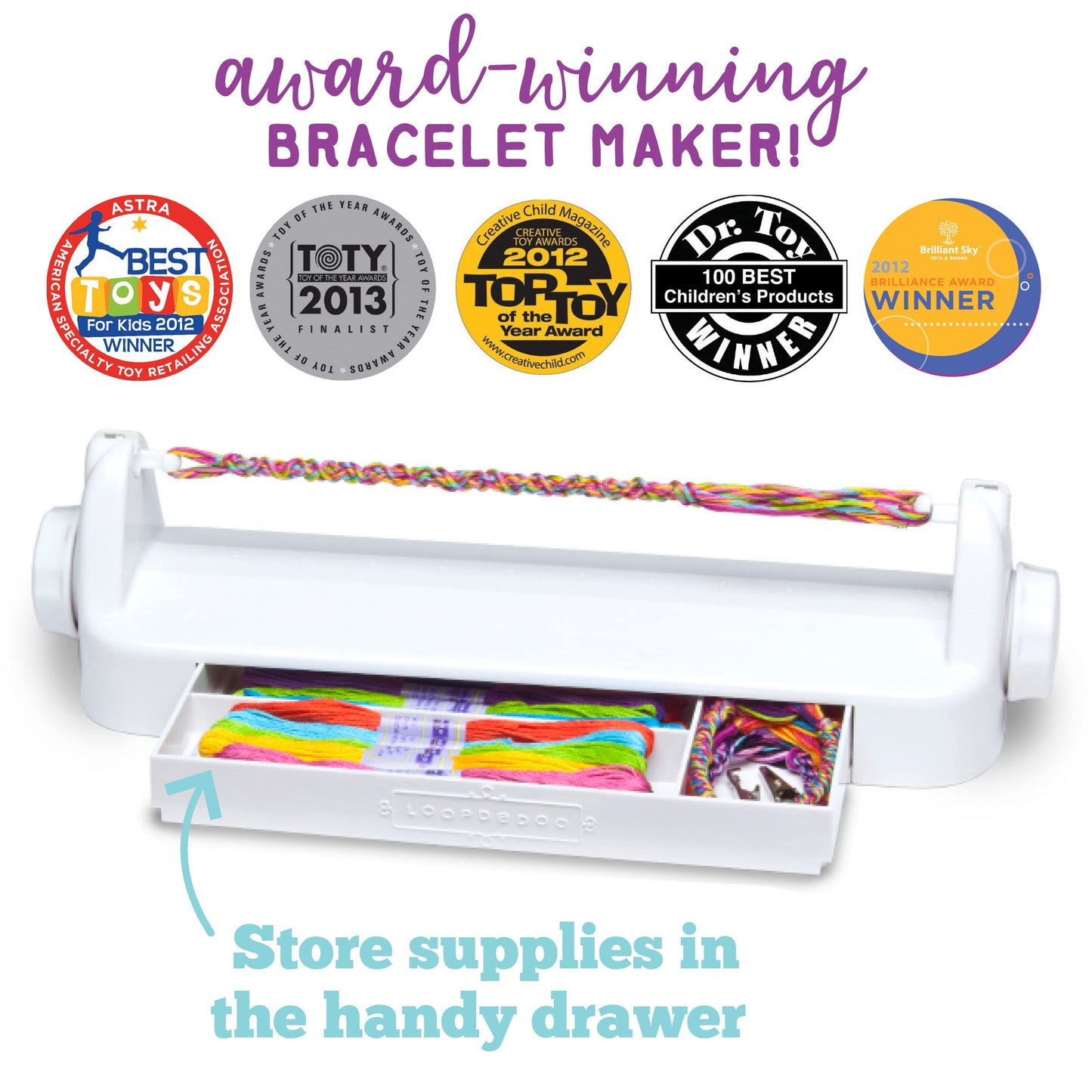 Loopdedoo Deluxe DIY Friendship Bracelet Maker Kit - Make Bracelets in Minutes for Birthdays and Friendship Gifts - Award Winnin