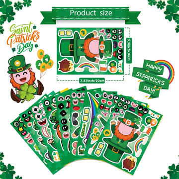 27 Sheets St. Patrick'S Day Stickers For Kids Toddlers Make A Face Stickers Saint Patrick Irish Stickers Make Your Own Stickers