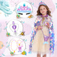 LIMIROLER Princess Dress Up Toys Princess Dress Up Clothes Rainbow Mermaid Cape Kit 9 Pcs Gift Set for Little Girls 3-8 Years Ol