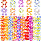 Hawaiian Leis, Luau Party Supplies, 40Pcs Thickened Garland Flower Leis, Tropical Hawaiian Party Necklace, Headbands And Wristbands, Kids And Adults Party Supplies, Birthday, Easter