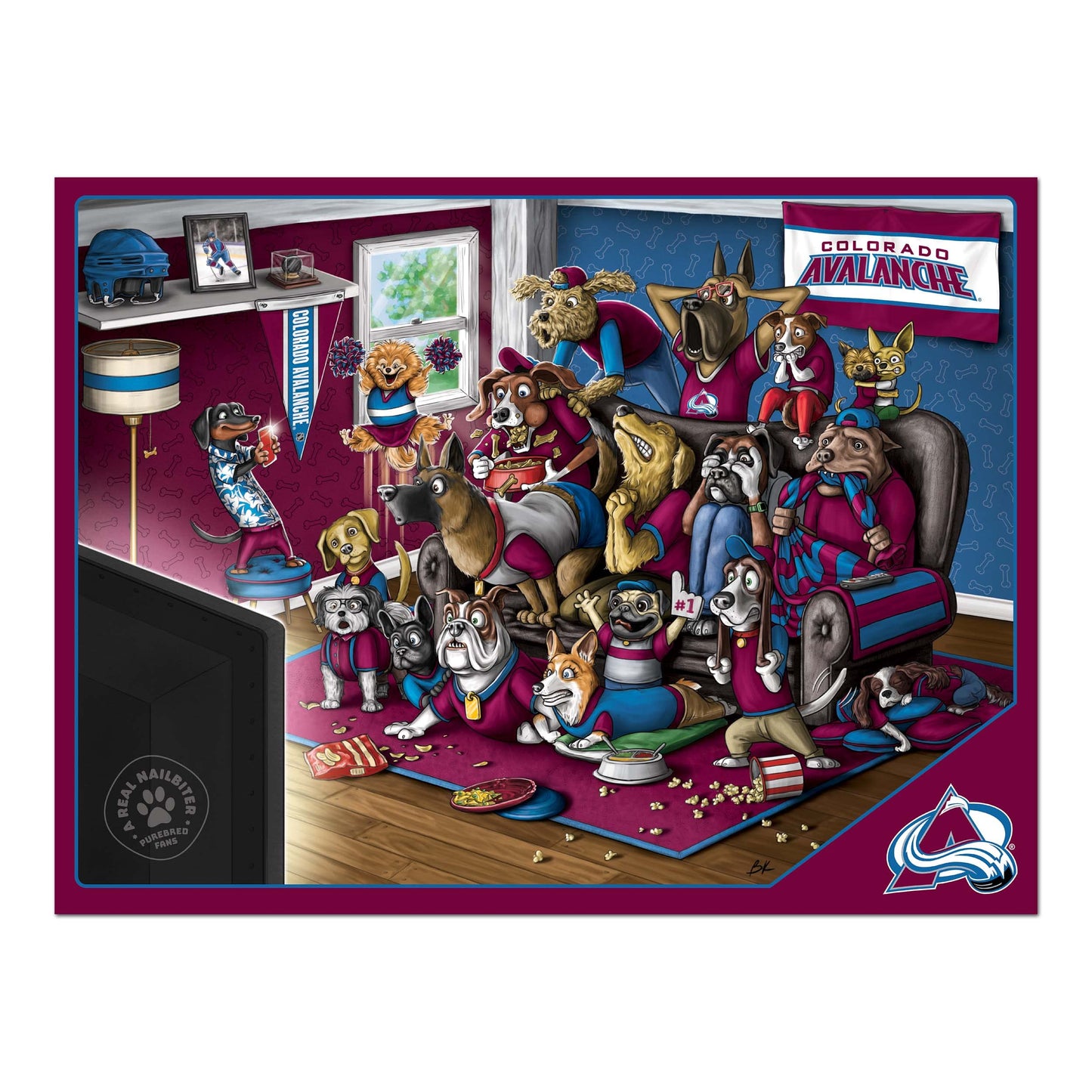 Youthefan Nhl Colorado Avalanche Purebred Fans 500Pc Puzzle - A Real Nailbiter