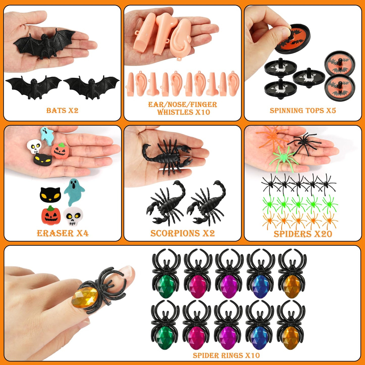 Max Fun 132pcs Halloween Party Toys Assortment for Kids Halloween Party Favors Prizes Box Toy Assortment Classroom Trick Treatin