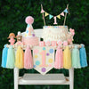 HODIHIWI Macaron Pastel Dot 1st High Chair Banner Conical Cap Colourful Macaron Cake Topper for Boys Girls Birthday Party Decora