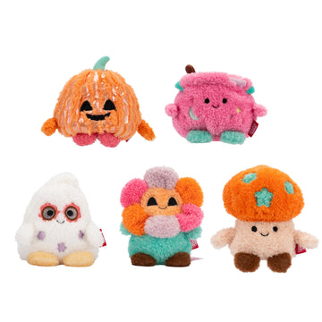 Bumbumz 4.5-Inch Groovy Spookybumz Plush 5-Pack - Groovy Cauldron, Spooky Mushroom, Disco Jackolantern, Jack O Flower, And A Gho