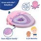 Swimschool Baby Pool Float With Adjustable Canopy - 6-24 Months - Includes 5-Toy Interactive Play Console Safety Seat - Pink