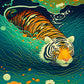 Cross & Glory - Bengal Crossing - 1000 Piece Jigsaw Puzzle For Adults | Majestic Tiger Crossing River | Stunning Wildlife Artwork For Adults | Great Gift Idea