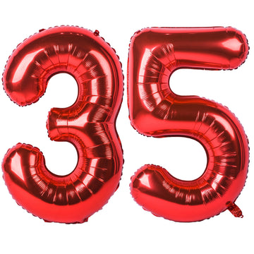 40 In Red Number Balloons Helium Foil Mylar Balloon Birthday Party Banquet Decoration Digital 35