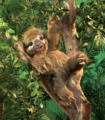 Folkmanis 3131 Three-Toed Sloth Hand Puppet, One Size, Multicolor