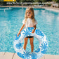 CACSPS Inflatable Pool Float Ring for Kids mature-themeds - 3 Pack 90cm (35) Swimming Tube  Durable Beach & Lake Water Toy (Blue+Pink+Green)